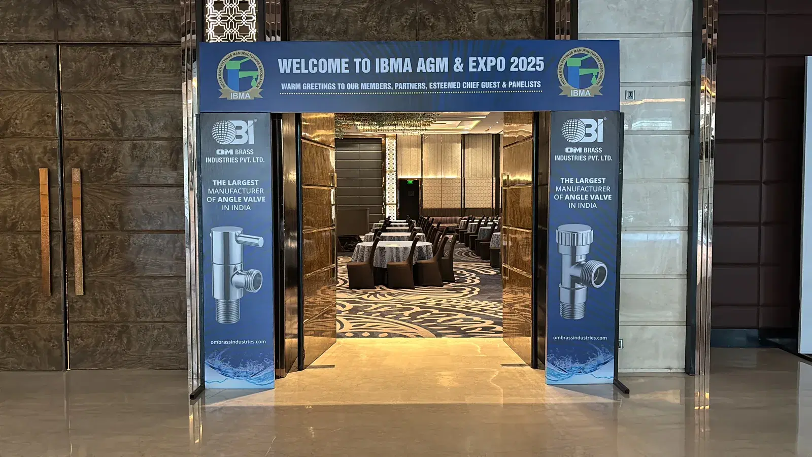 Entrance arch and standee branding produced for IBMA AGM & EXPO 2025