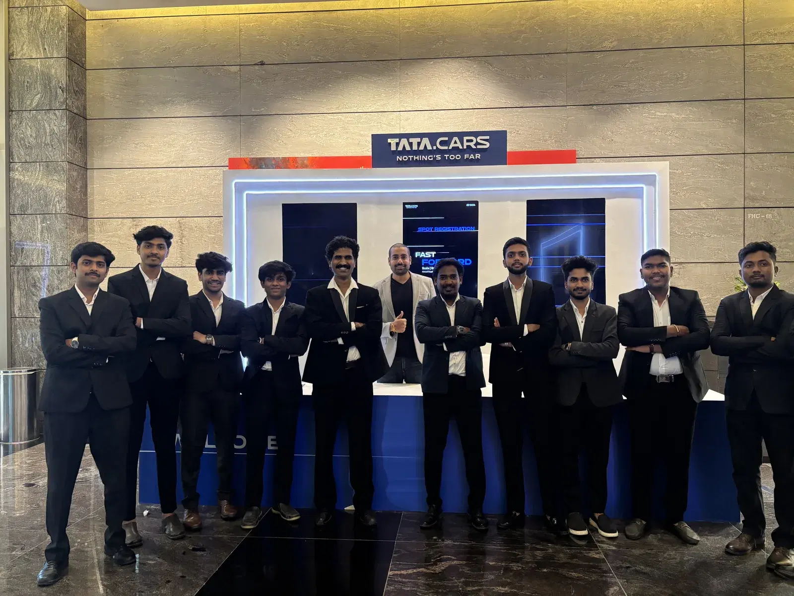 Registration desk setup at the TATA.CARS 2026 event