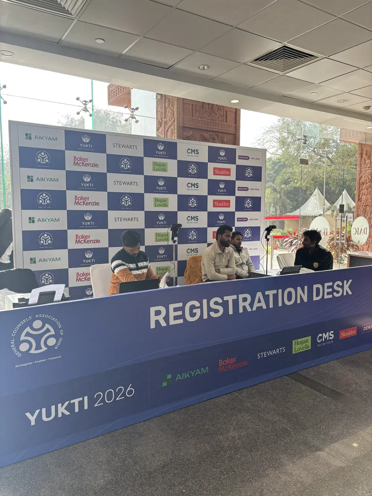 YUKTI 2026 registration desk for the General Counsels' Association of India